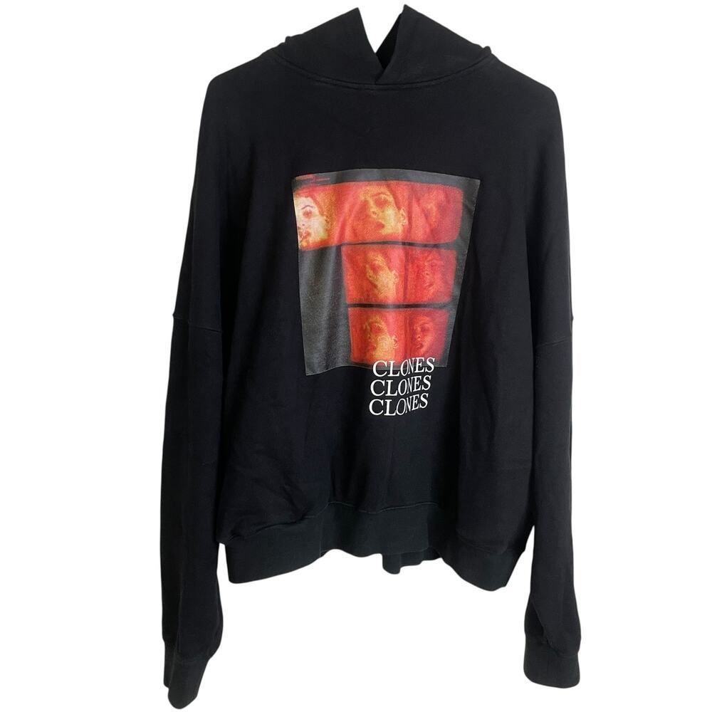 C2H4 Clones Hoodie Sweatshirt Mens XS Black Graphic Cotton Post Apocalypse 2017
